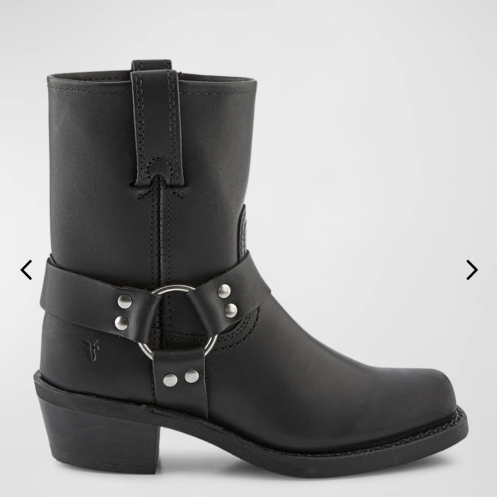 Frye Harness 8R, Black Leather Boots, Women’s size 8.5